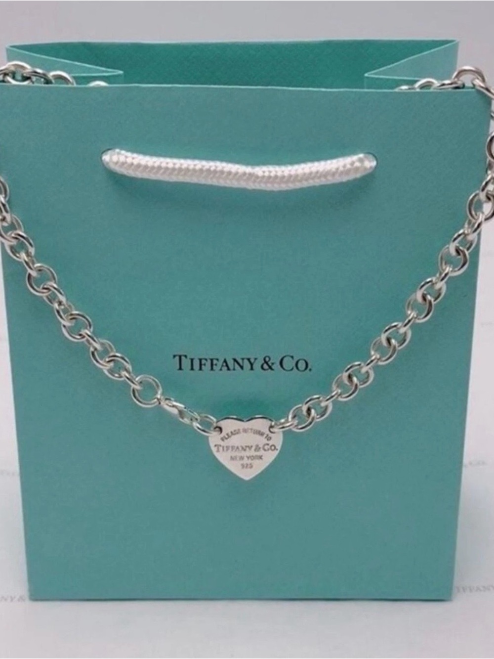 Tiffany & Co. Return to Tiffany Heart Tag Choker Necklace Sterling Silver Gift